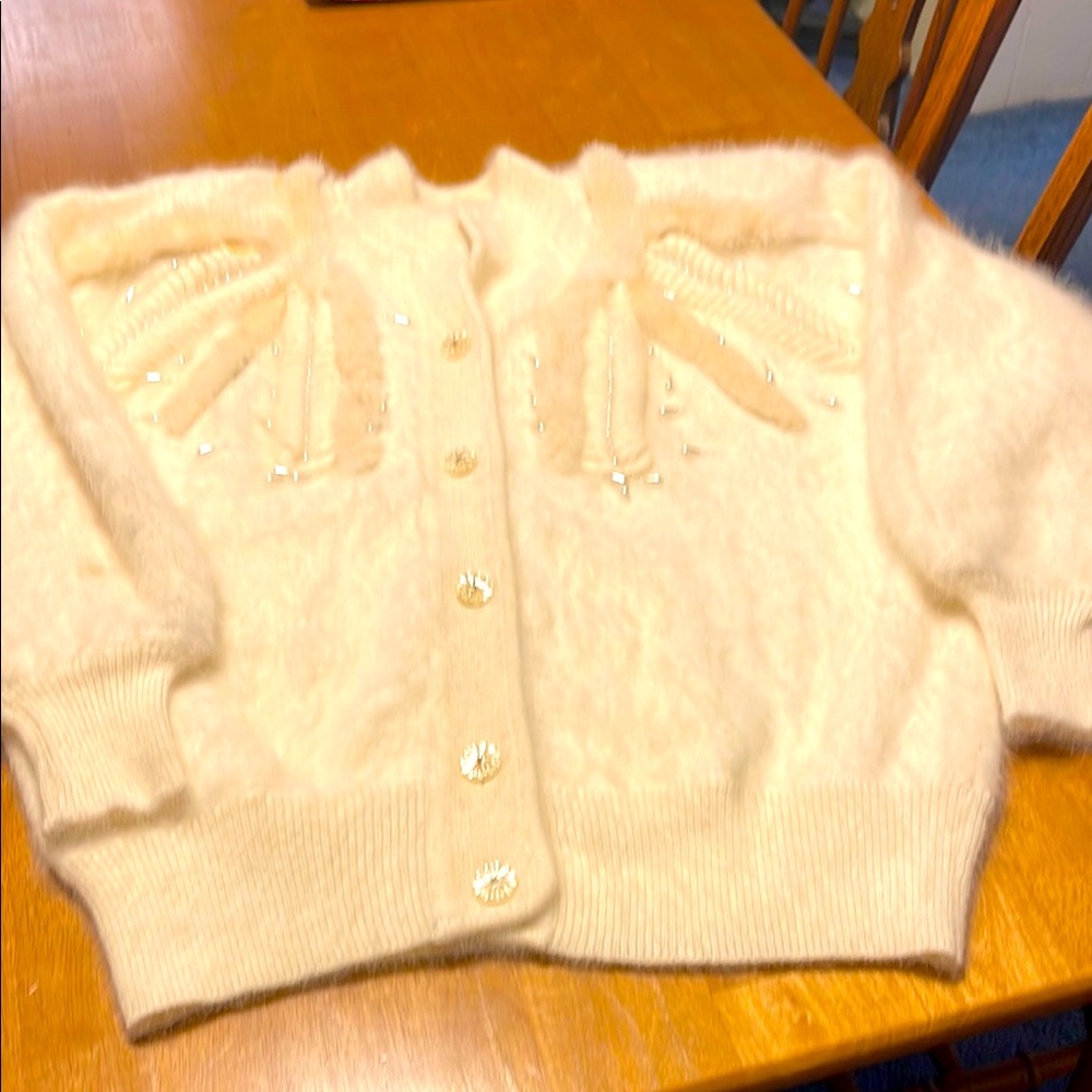 Chic Cream Button-Up Cardigan